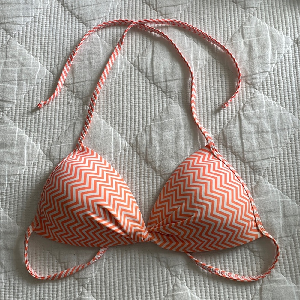 Medium orange chevron bikini top
